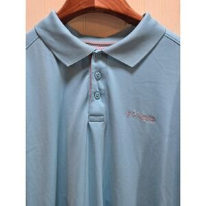 Columbia Polo Shirt Mens XL Blue PFG Omni Shade Performance Fishing Gear